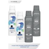 Watsons Invisible Power Men 150 Ml X2 ve Fresh Men 150 Ml X2 Deodorant Seti