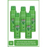 Watsons Isle Fresh Deodorant Sprey Kadın Pudralı 5x150ml