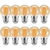 Watt Mini Top Ampul LED Filament G45 Amber Cam Rustik Ampul E27 Duy 2700K Amber Işık Rengi 10 Adet - Altın