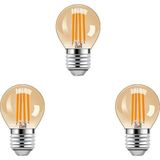 Watt Mini Top Ampul LED Filament G45 Amber Cam Rustik Ampul E27 Duy 2700K Amber Işık Rengi 3 Adet - Altın