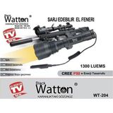 Watton 1300 Lümen Özel Sarı Renk Tüfek Feneri Güçlü LED Aydınlatma WT-204 - Standart