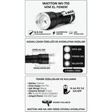 Watton WT-710 Lm Zoom Özellikli Kemere Takılabilir Kompakt Aa Pil Çalışır El Feneri