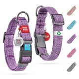 WAUDOG Yansıtıcı Pamuk Köpek Tasması Çevre Dostu Alt - Naylon Yaka Küçük Orta ve Büyük Köpekler için - QR ID Etiketi ile Pet Yaka - Büyük Irk Köpekler için Köpek Yaka - Ayarlanabilir Erkek Dişi Köpek