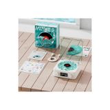 Waves Nostalji Plak Görünümlü Bluetooth Hoparlör 3D Ses Dalgası Retro Müzik Plak Mavi - Lisinya