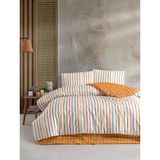 Wavy Strıpe Çift Kişilik Nevresim Takımı - Turuncu - 200 x 220 cm