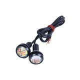 Waxen 2 Adet Ayna Altı Led Kartal Göz Led 2 Renk Sis Ledi Plaka Motor Aydınlatma Turncu Beyaz 2 Renk