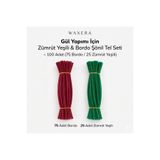 Waxera 100 Adet Bordo Gül Şönil Seti –bordo ve Zümrüt Yeşili – 30 cm Şönil