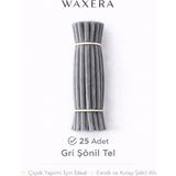 Waxera Gri Şönil Tel 25 Adet 30 cm | Kendin Yap Çiçek ve Hobi Tasarım Malzemesi - 225 Adet