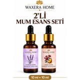 Waxera Home Yoğun Aromalı Lavanta & Amber 2’li Mum Esansı Seti - Lavanta - Amber - 2 Adet