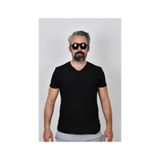 WAY BE COLECTİON T Shirt Erkek T-Shirt V Yaka Tişört Siyah Slim Fit Dar Kesim %95 Pamuk % 5 Likra T-Shirt( Tişört ) Bir Adet.