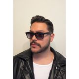 Wayfarer Siyah Erkek Güneş Gözlük Parlak Çerçeve Çapraz Kesim