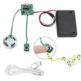 WayinTop Ses Modülü Düğme Kontrolü Müzik Ses Çalar Programlanabilir Konuşma Çipi Müzikal 8MB MP3 WAV USB İndirilebilir AA Pil Kutusu + USB Kablosu Kendin Yap Ses Kartları için Noel Yaratıcı Hediye