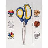 Waykon Taksun 9.5" Premium Paslanmaz Çelik Terzi Makası 24 cm - Kumaş, Deri, Kağıt Kesme Makası Lacivert Sarı - Lacivert - Sarı