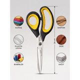 Waykon Taksun 9.5" Premium Paslanmaz Çelik Terzi Makası 24 cm - Kumaş, Deri, Kağıt Kesme Makası Siyah Sarı - Siyah - Sarı