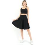 Ways Kadın Siyah Kloş Fitilli Etek - 01-Siyah - 2XL