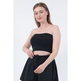 Ways Kadın Siyah Straplez Büstiyer Crop - XL - 01-Siyah