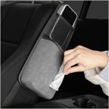 WAYUTO 2'si 1 arada PU deri araba koltuğu doku tutucu, ayarlanabilir kayışlı, araba su şişesi tutucu, çanta, araba koltuğu saklama çantası, koltuklar arası arabalar için asılı çanta, gri