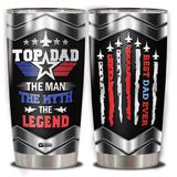 WAZONE Top Dad Pilot Kapaklı Bardak 20oz Paslanmaz Çelik Çift Duvar Vakum Seyahat Kupası Yalıtımlı Termos Havacılık Uçak Hediyeleri Noel Doğum Günü Babalar Gününde Havacı Erkekler için