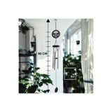 WB77-2 90 cm Kelebek Desenli Metal Rüzgar Çanı – Doğal Sesli Bahçe Balkon Dekoratif Aksesuar Siyah 90 x 8