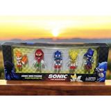 WBC Store Sonic 5 Li Karakter Figür Karakter Oyuncak Seti Çizgi Film Süper Kirpi Kutulu Sonik Sağlam Kargo - (Washed)Blue