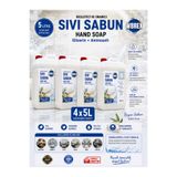 WBREX Besleyici ve Onarıcı Sıvı El Sabunu 5lt * 4 Adet Ekonomik Boy Beyaz Sabun Kokulu