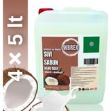 Wbrex Besleyici ve Onarıcı Sıvı El Sabunu 5lt * 4 Adet Ekonomik Boy Cocovanil Hindistan Cevizi Kokulu - 20 lt