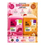 WBREX Gliserinli Besleyici Onarıcı Sıvı Sabun Gül 5 lt ve Misk Amber 5lt Ekonomik Boy
