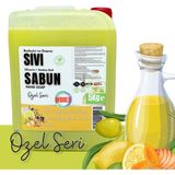 Wbrex Özel Seri Iki Kat Zeytinyağ, Zerdeçal Ekstratlı Beyaz Sabun ve Limon Notalı Vegan Sıvı Sabun - 5 lt