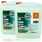 Wbrex Vegan Besleyici ve Onarıcı Sıvı El Sabunu 5lt * 2 Beyaz Sabun Kokulu Tüm Ciltler İçin - 10 lt