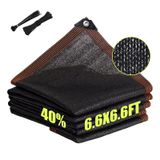 WBTLPM% 40 Siyah Gölge Bezi,Grometli 6.6X6.6FT Dayanıklı Mesh Tarp,Bitki Örtüsü,Bahçe,Dış Mekan,Pavyon,Sera,Arka Bahçe Terası,Tavuk Kümesi için UV Dayanıklı Güneş Gölge Netleştirme