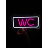 'wc' Işıklı Neon LED Dekoratif Duvar Yazısı Tabelası (25X12CM) - 25 x 12 cm