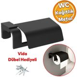 Wc Kagit Standi Kapakli Tuvalet Kagitlik Aparat Paslanmaz Metal Saglam Kaliteli Siyah