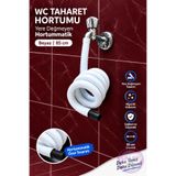 Wc Matik WC Taharet Hortumu Hortummatik Yere Değmeyen Esnek Beyaz Hijyenik Klozet Hortumu 85 cm