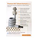 WC Taharet Hortumu 100 cm Spiral Sızdırmaz Esnek Taharet Musluk Hortumu Dayanıklı