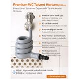 WC Taharet Hortumu Esnek Spiral Sızdırmaz Gri 90 cm | Kolay Montaj, Evrensel Uyum, Kırılmaya Karşı Dayanıklı, Modern Gri Tasarım, Türkiye'de Üretilmiştir