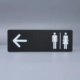 Wc Yönlendirme Tabelası | Siyah Modern Tabela - Ahşap - Siyah (Sağ Ok)