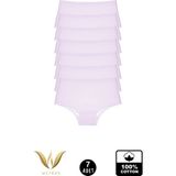 wcreas Yüksek Bel Pamuklu Kadın Külot, 7'li Paket Pamuklu Yumuşak Kumaş Kadın Külot - Lila - 3XL