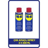 WD-40 Çok Amaçlı Pas Sökücü ve Yağlayıcı Sprey - Metal Yüzeyler İçin 2 Adet 200 ml