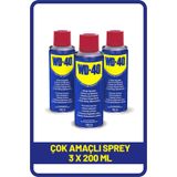 WD-40 Çok Amaçlı Temizleyici ve Yağlayıcı Sprey 200 ml x 3 adet