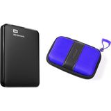 WD Elements 1TB 2.5" USB 3.0 Taşınabilir Disk (WDBUZG0010BBK-WESN) + Addison HDD-136 Kılıf