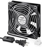 WDERAIR Küçük 120mm x 25mm EC 4 İnç Fırçasız Eksenel Fan, AC Fişli 110v 120v 220v 240v DIY Mini Kutu için Çift Bilyalı, Elektronik Kabin Egzozu, Bitki Büyümesi için Soğutma Havalandırması