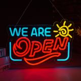 We Are Open Neon Sign İş için Açık İşaret Akıllı fiş zamanlayıcı uyumlu USB ile Çalışan Vitrin Pencere Cam Kapı Mağaza Mağaza Çiçekçiler Bar Salon Kafeler Restoran Barlar (40 x 25 cm)