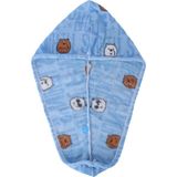 We Bare Bears Lisanslı Baskılı Saç Havlusu - Mavi - Standart - Renkli