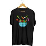 We Came We Saw We Made Salad Fitted Baskılı Unisex Tişört - Siyah