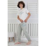 We Can Adjust The Baskılı Erkek Çocuk Pijama Takımı - Mint - 8 - 9 Yaş