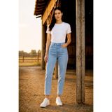 we-rayss Denim Likralı, Dar Paça, Yüksek Bel Kadın Buz Mavi Renk Kot Pantolon