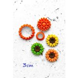 WE3D Ayçiçeği Polimer Kil Seramik Hamuru Kalıp ve Damga Seti Orta Desen - 3cm