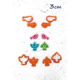 WE3D Çiçekli Kuş Polimer Kil Seramik Hamuru Kalıp ve Damga Seti - 3cm