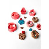 WE3D Cupcake Donut Polimer Kil Kalıbı Seramik Hamuru Kalıp Seti - 2cm