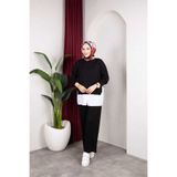 Weak Blue Tesettür İkili Takım Oversize Sweatshirt Bol Paça Pantolon Günlük Şık Kombin